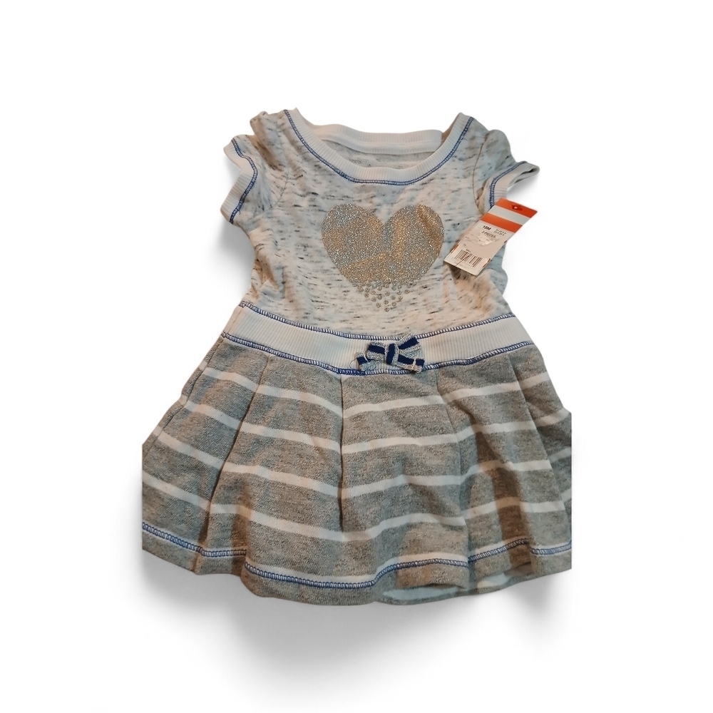 Striped Dress with Heart Design